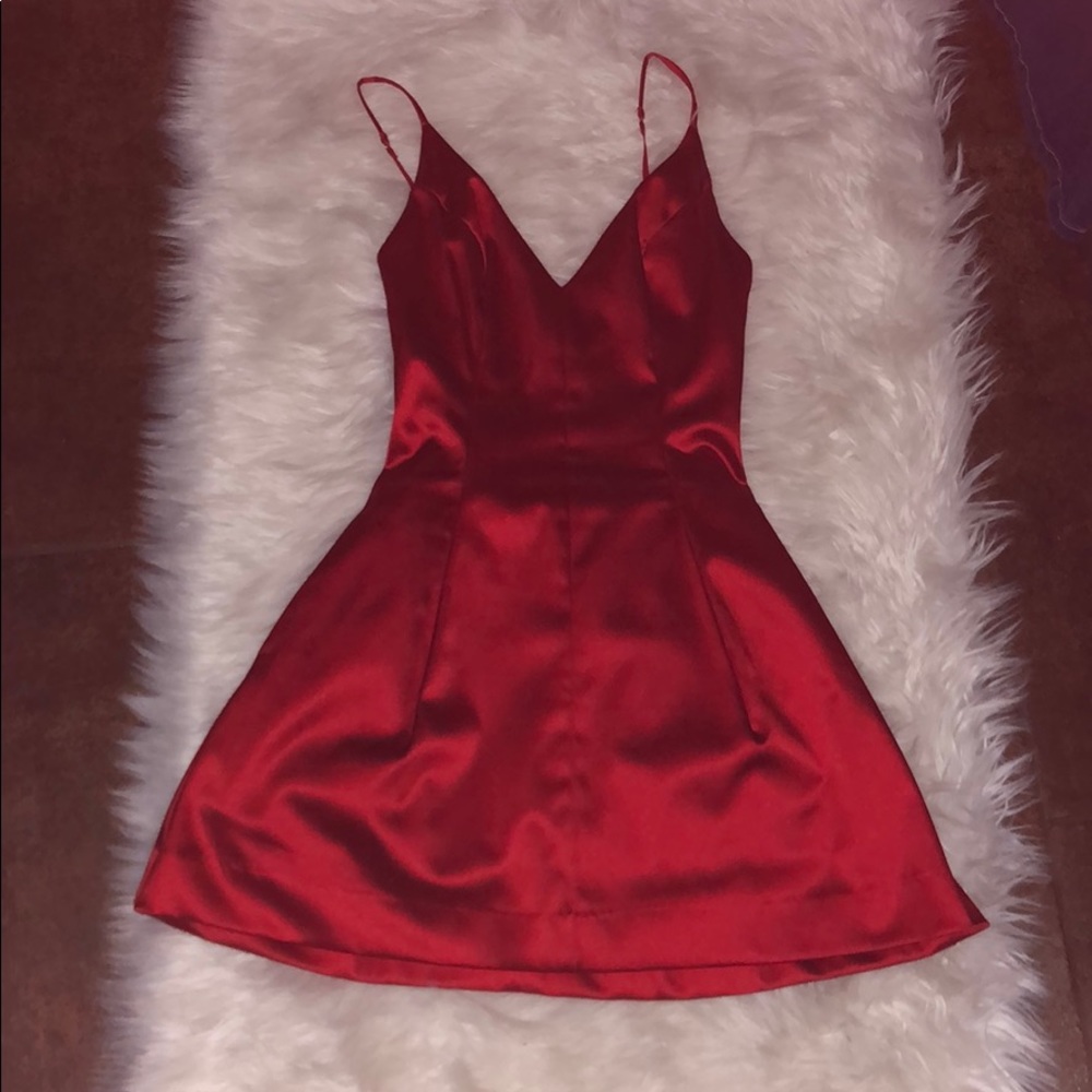 Red mini dress